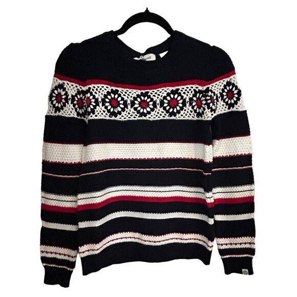 DESIGUAL NWT $145 Mathura Crochet Panel Sweater Size XXS - Picture 3 of 10